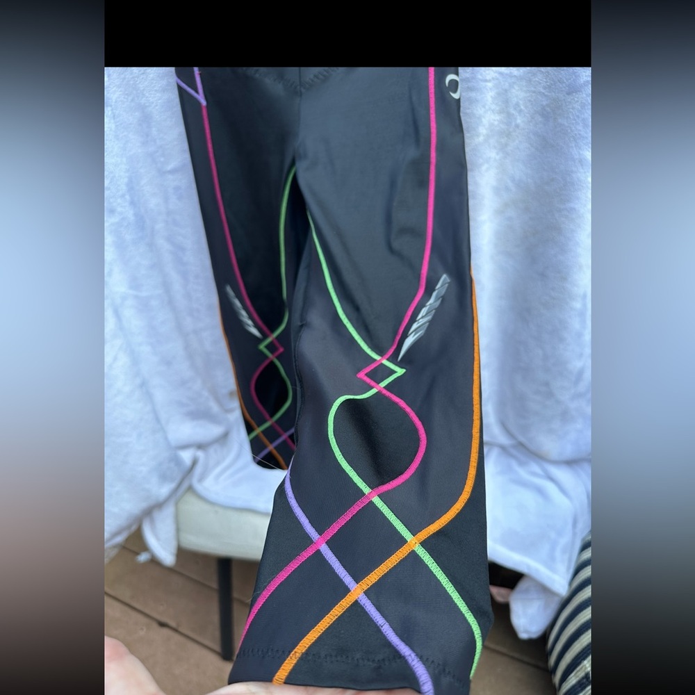 CW-X patented support web 3/4 length stabilyx tights in black‎ rainbow- medium - Picture 3 of 15